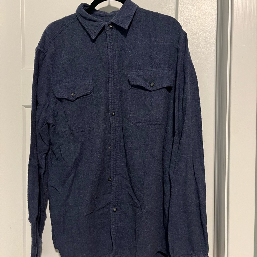 Sonoma Men's Casual Flannel Button Down Shirt - Navy Blue
